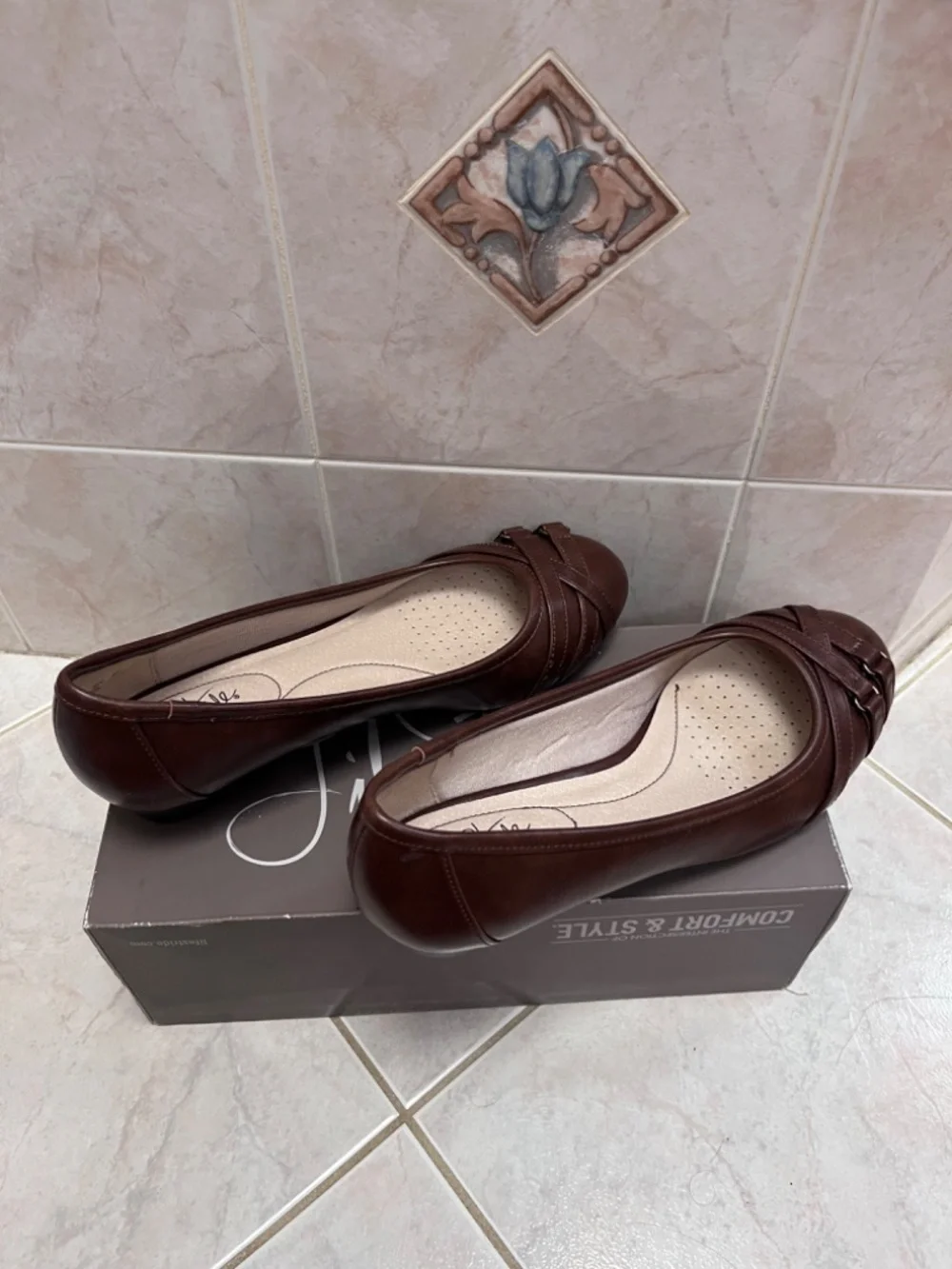 LifeStride Flair Brown Ballet Wedge Shoes /Size 8M